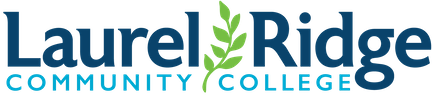 official college logo displaying the words Laurel Ridge Community College and a laurel leaf icon