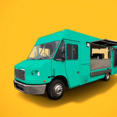 Grey Fast Food Truck Round Logo