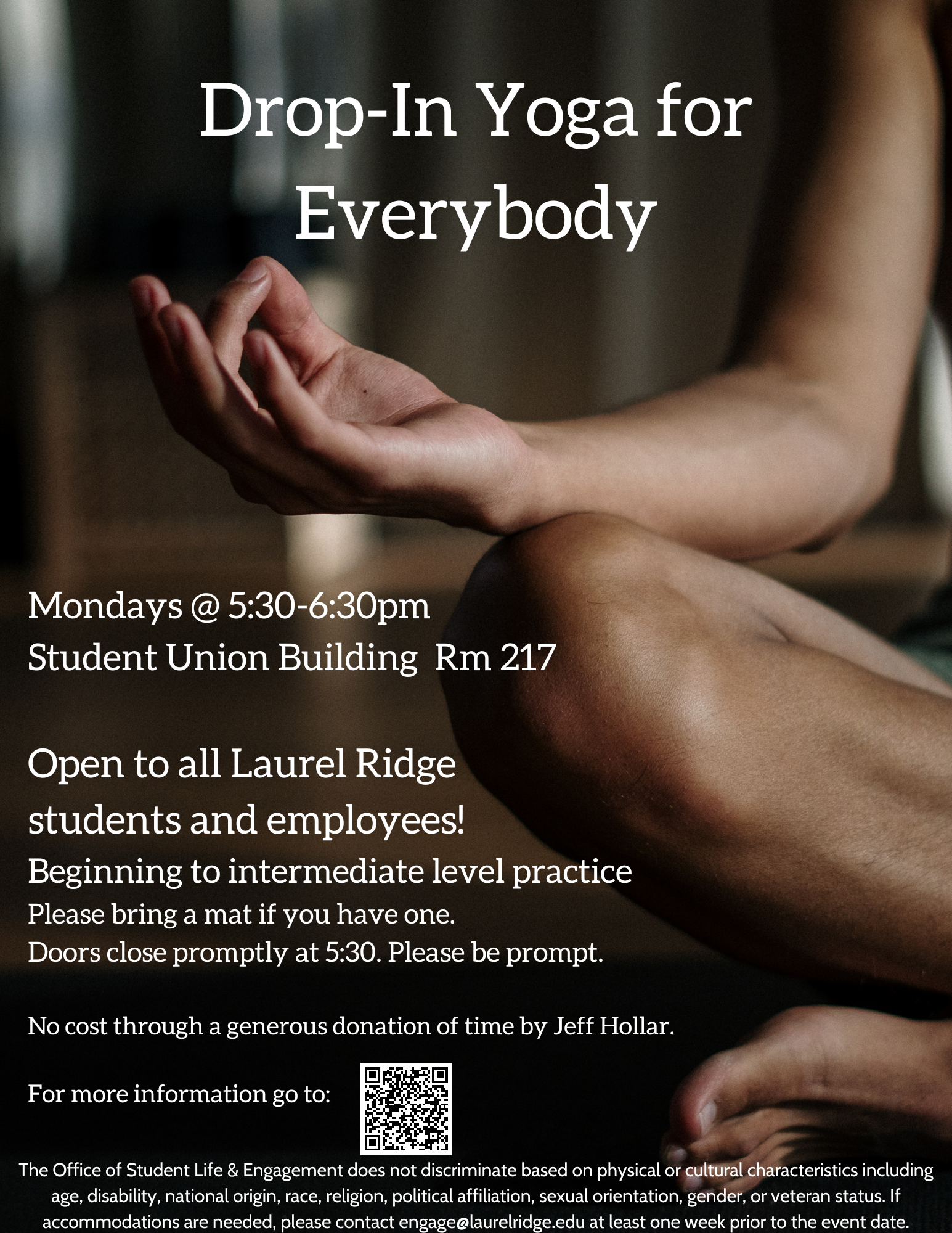Drop-In Yoga for Everybody flyer