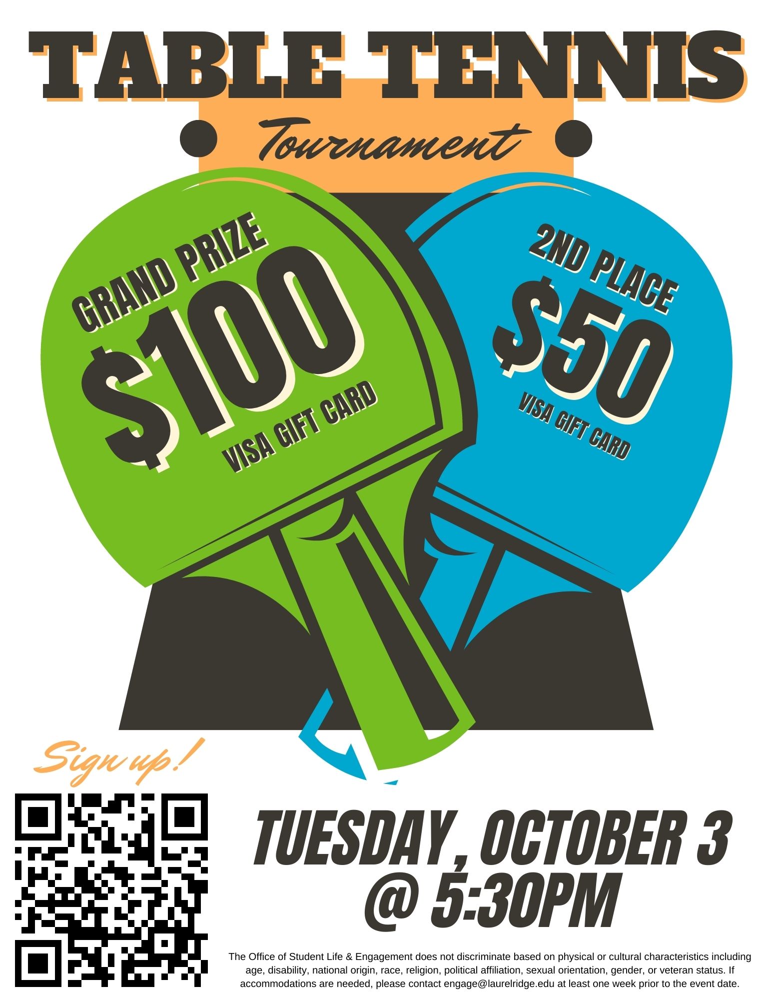 Table Tennis Tournament flyer