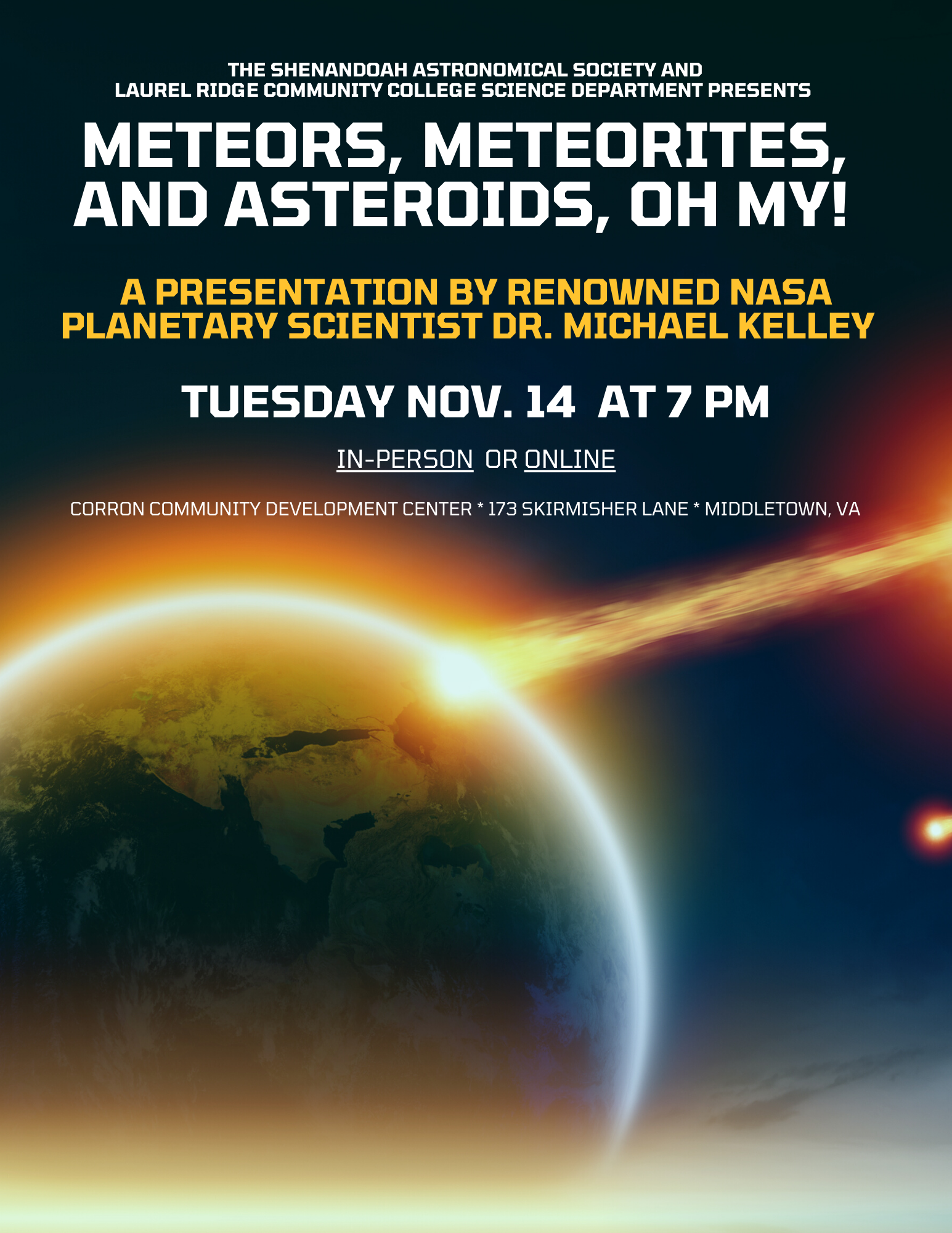 Meteors, Meteorites, and ASTEROIDS, Oh My! FLYER