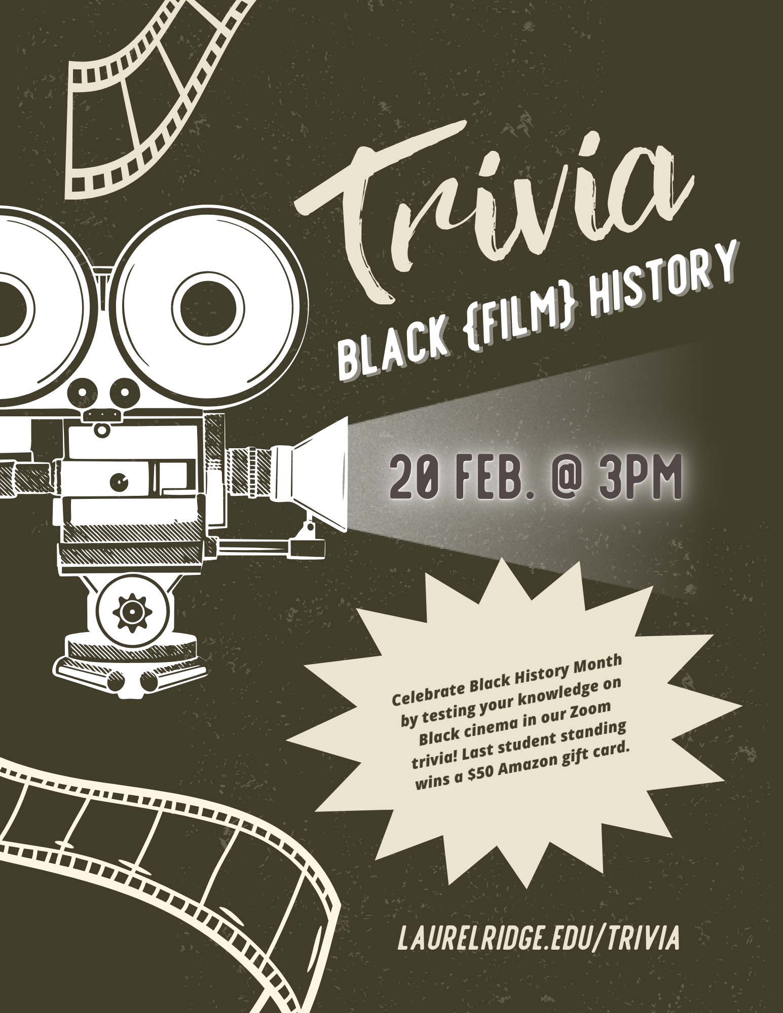 black film history trivia flyer