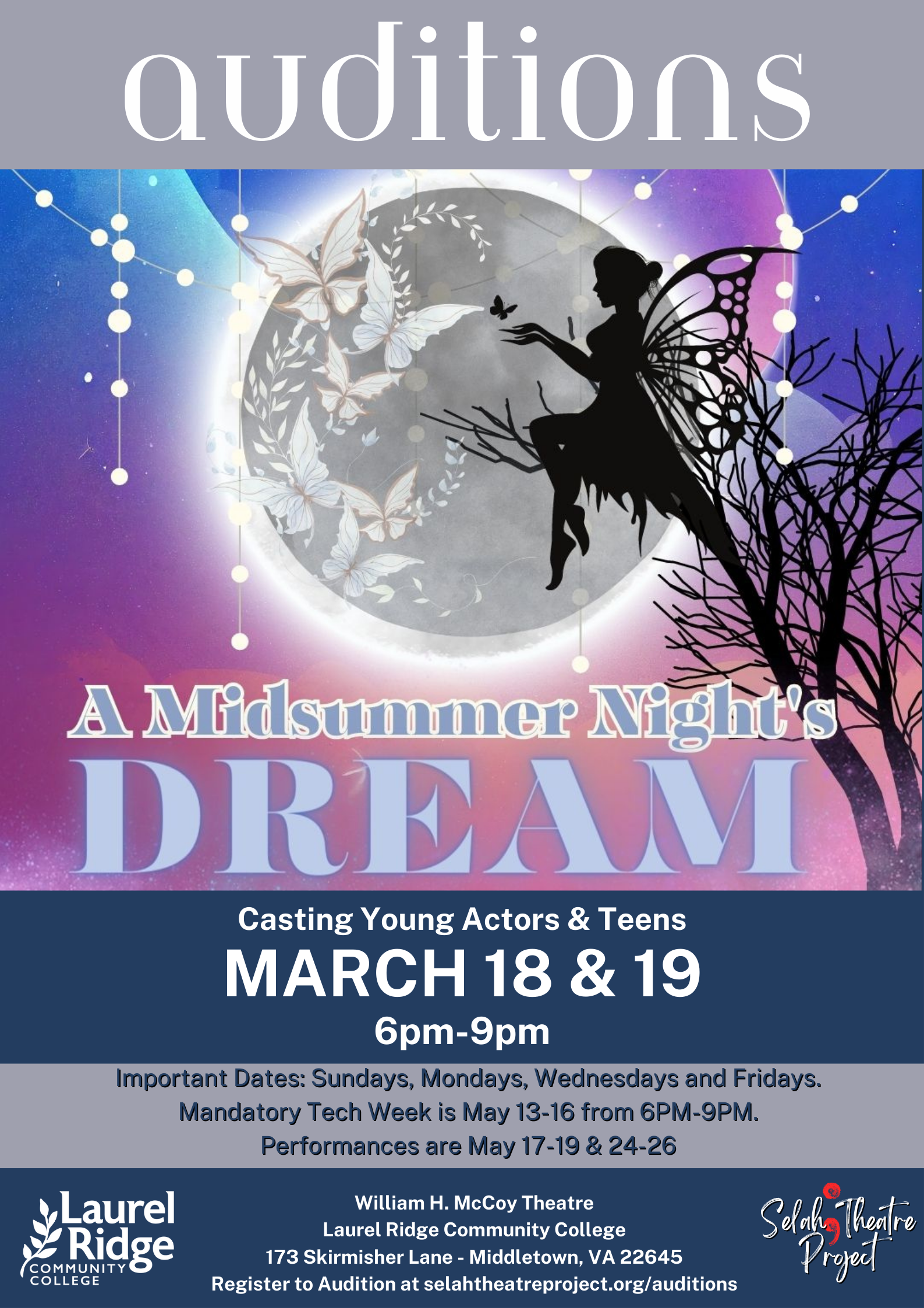 Midsummer Night's Dream auditions flyer