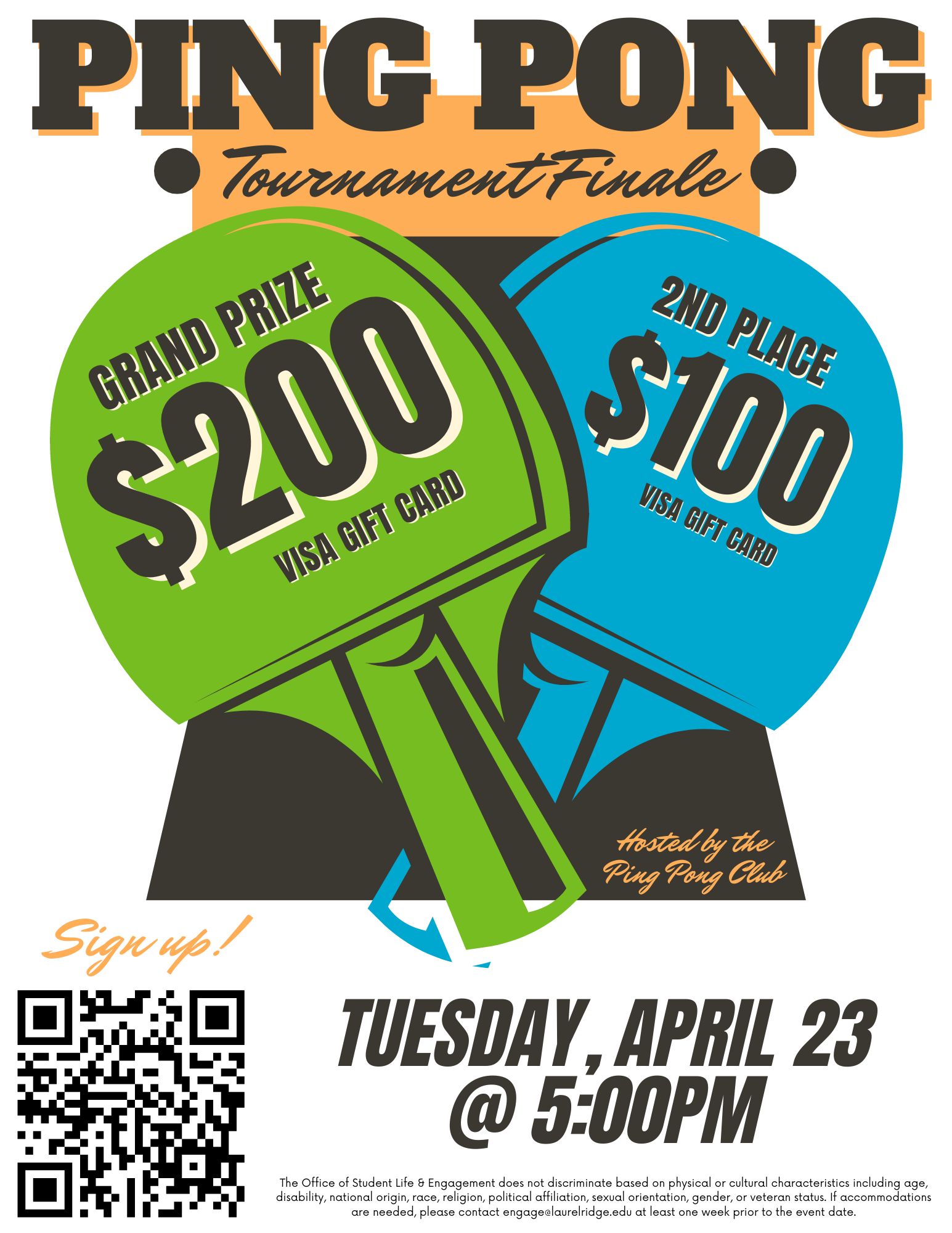 Ping Pong Tournament flyer