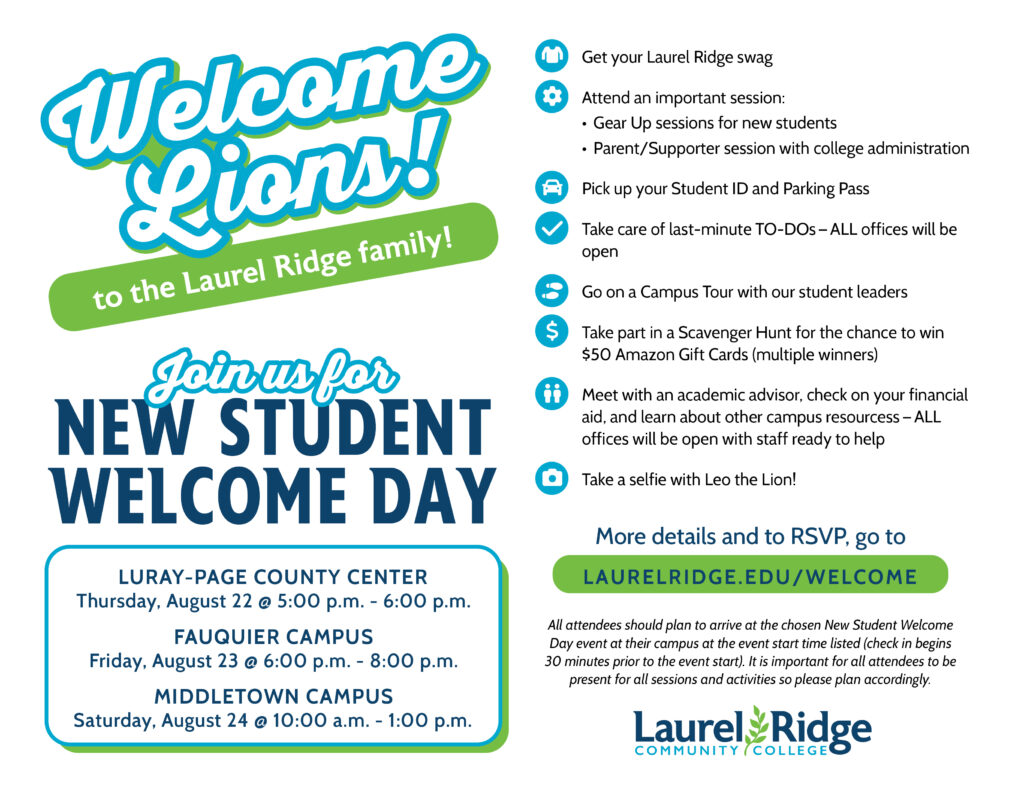 New Student Welcome Day Flyer