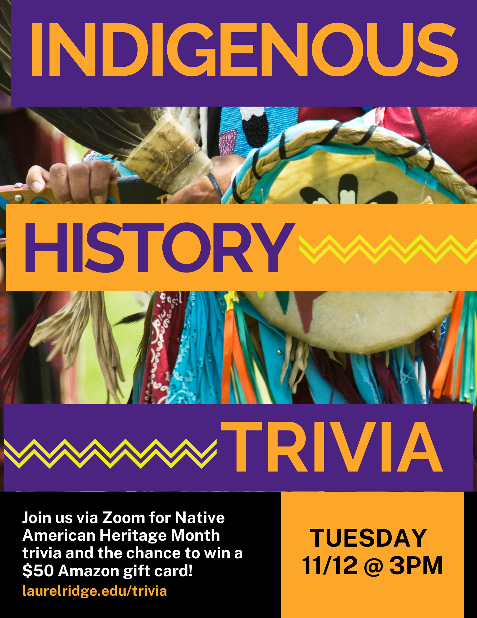 Indigenous history trivia flyer