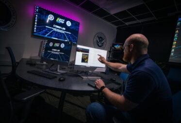 student in cyber lab