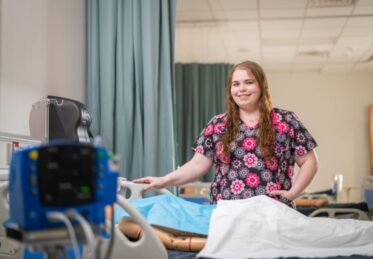 nursing student looking forward