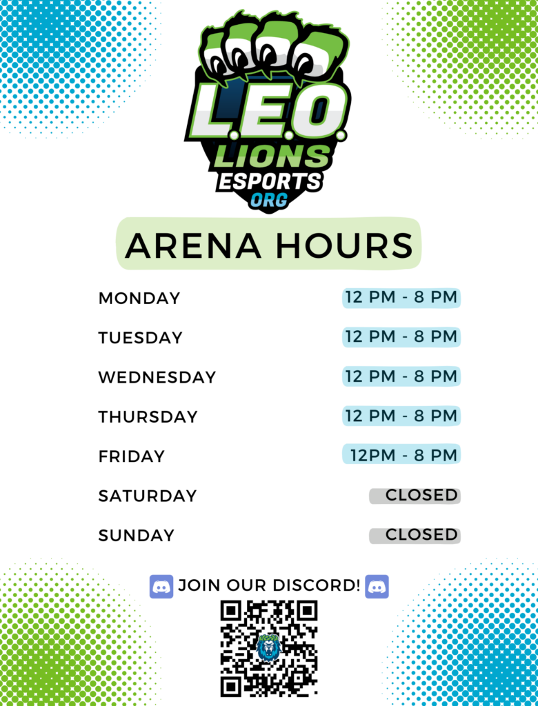 Arena hours flyer