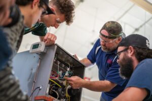 men in workshop