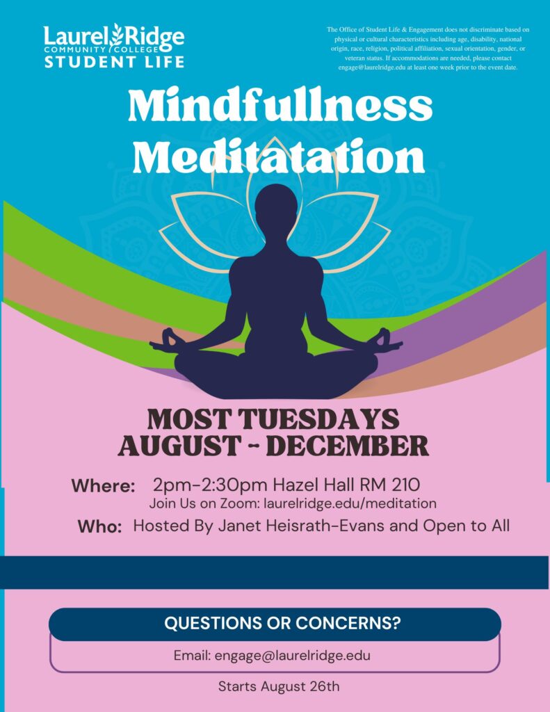 Mindful Meditation flyer with related images