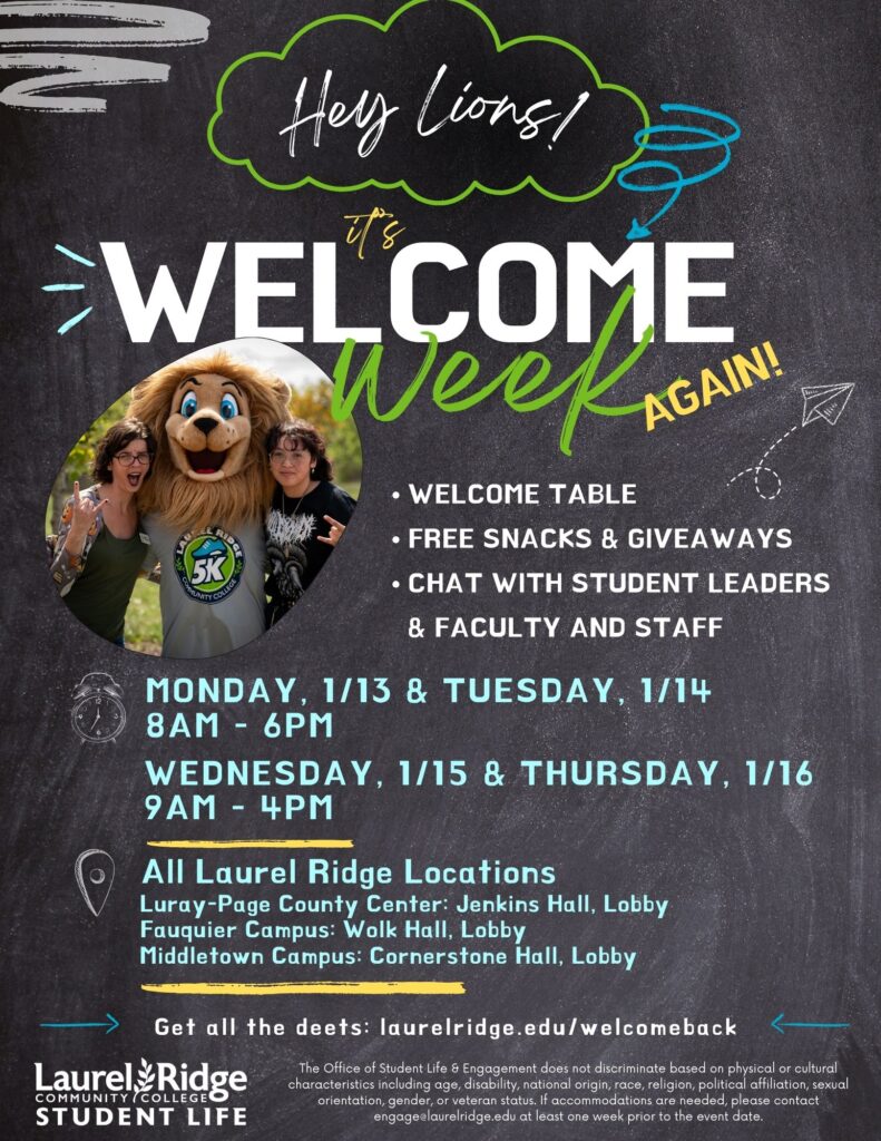 Welcome Week Flyer, pic of students