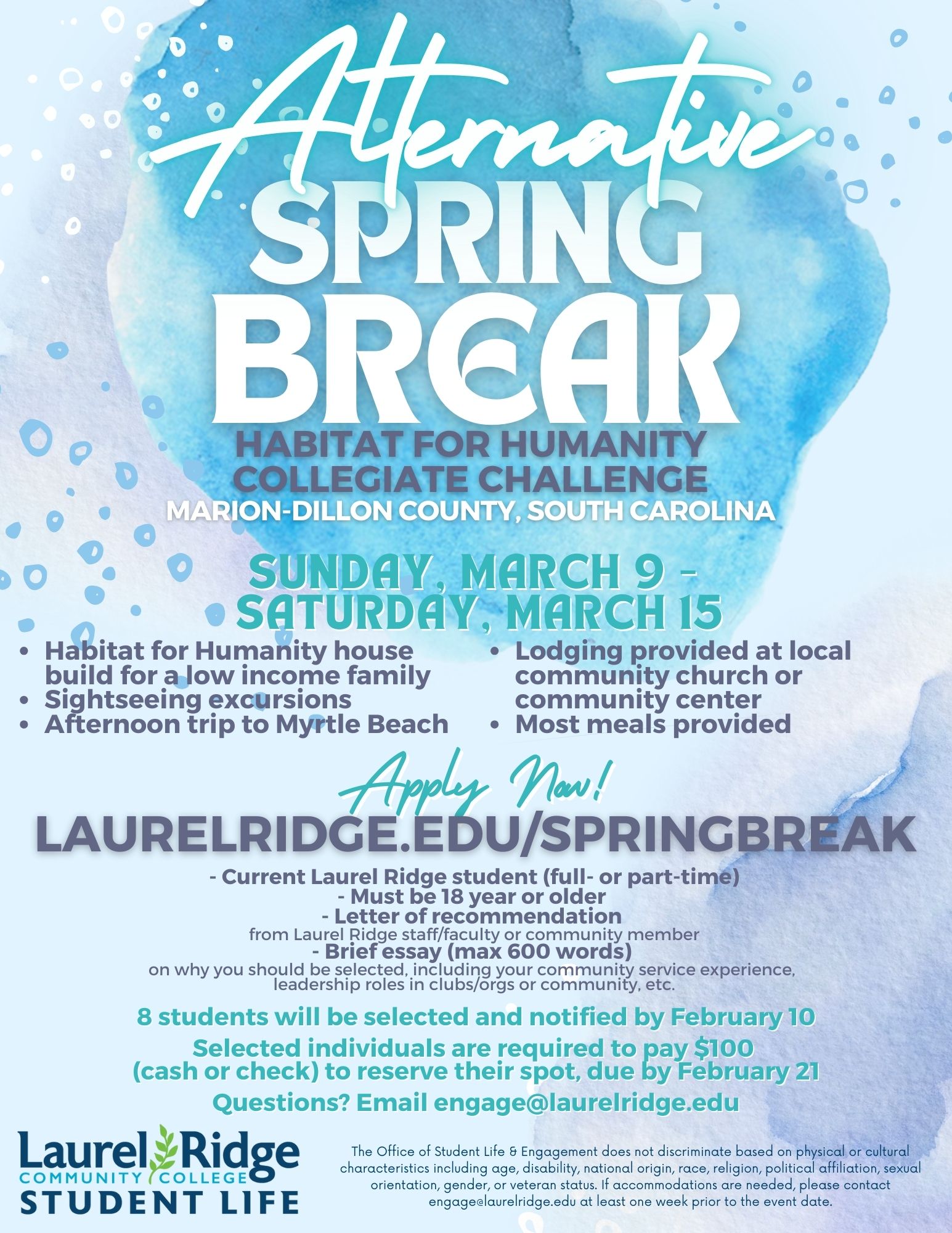 Alternative Spring Break 2025 flyer