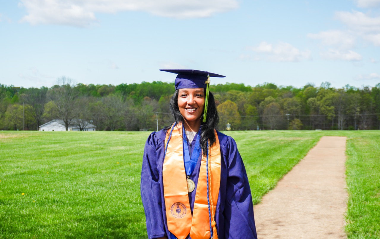 Deborah Zelleke-Yearwood in cap and gown