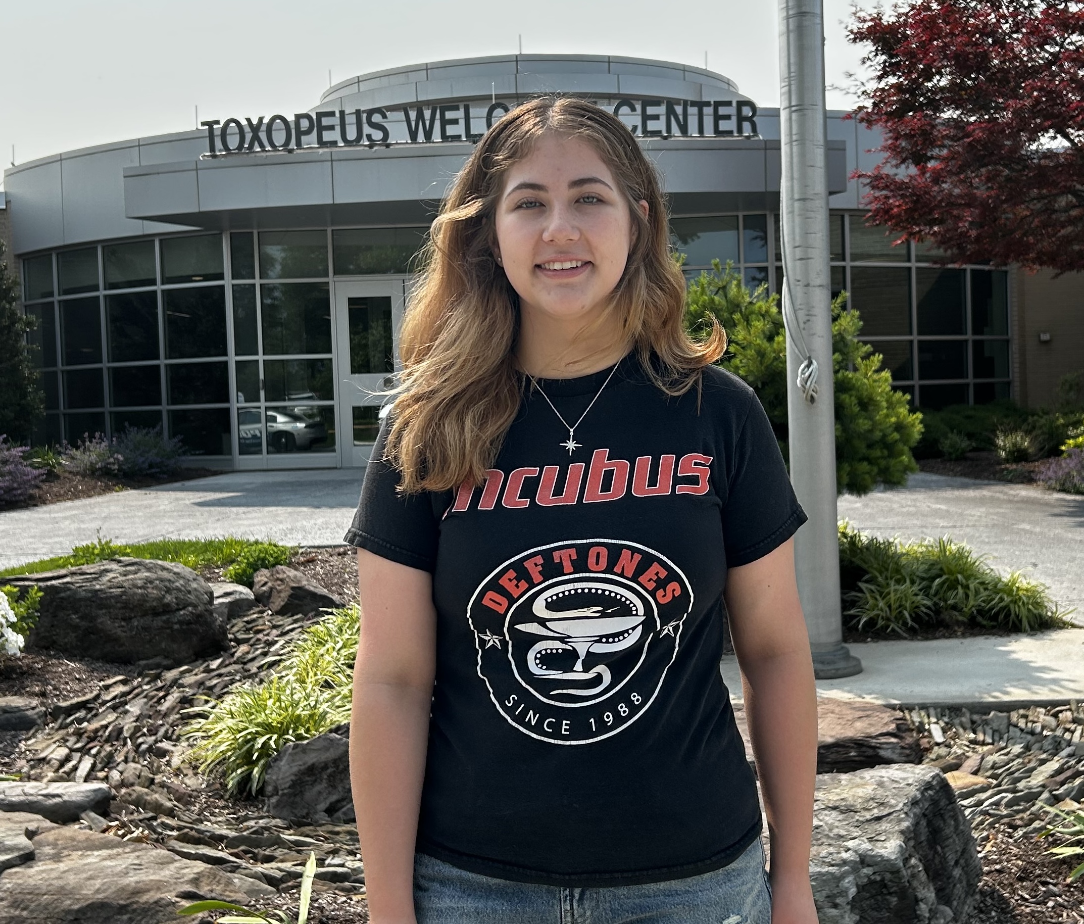 Photograph of student Breanna Campero standing outside of Laurel Ridge Community College