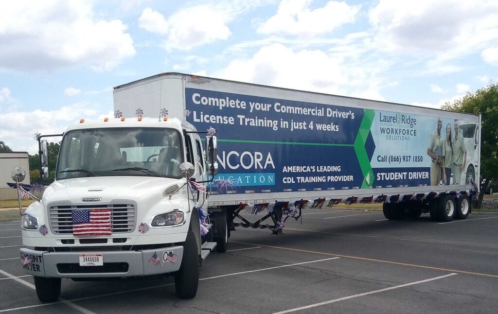 photo of a tractor trailer truck at Laurel Ridge Community College