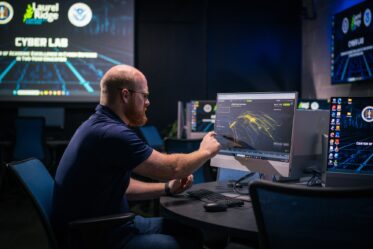student in a cybersecurity lab
