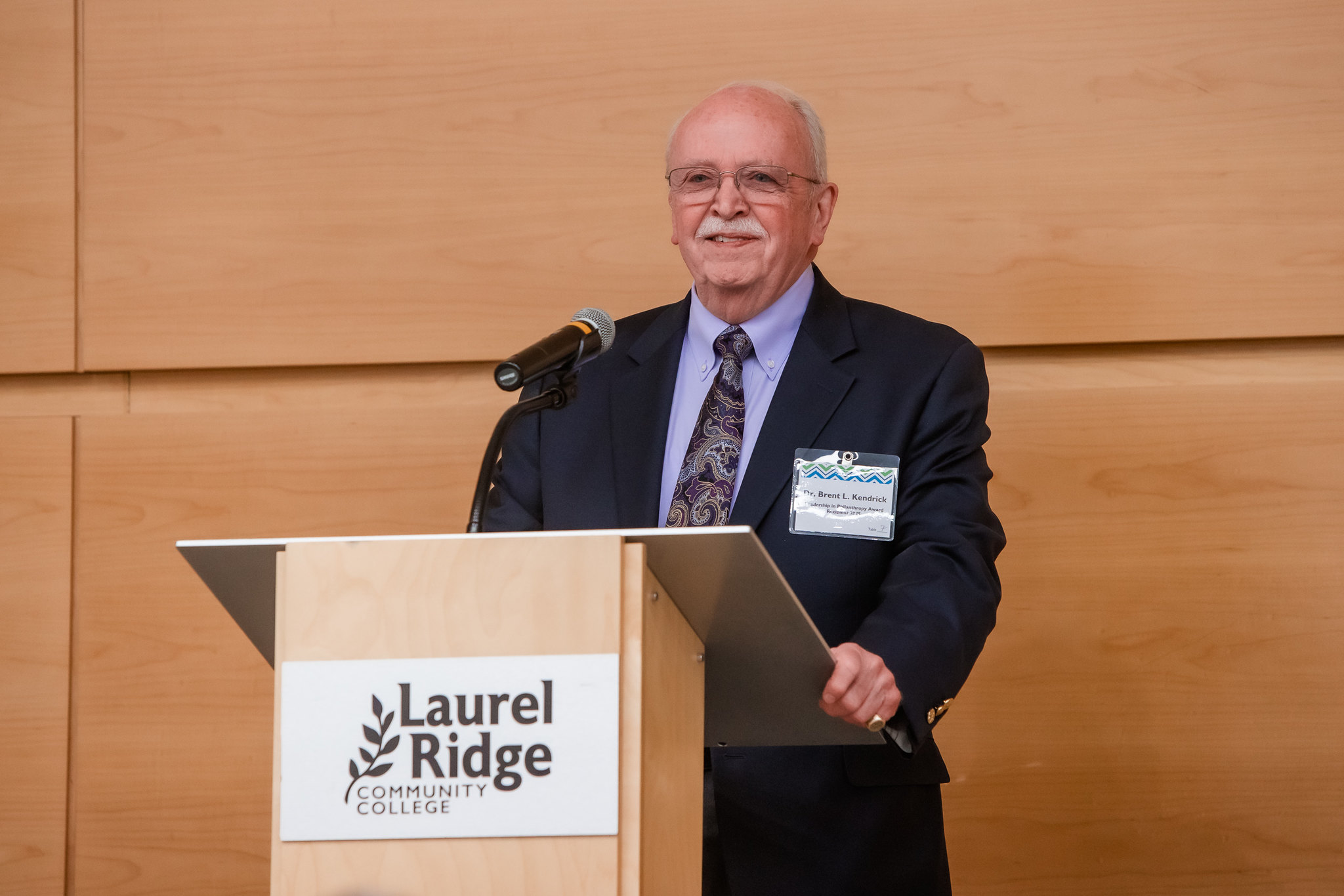 Man speaking at Laurel Ridge podium