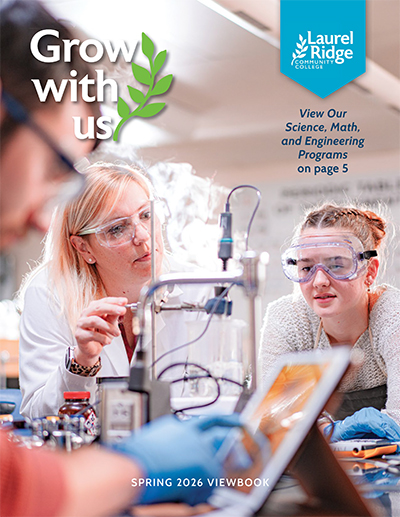 Cover of the Viewbook with image of students in a science lab