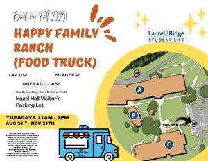 Happy Family Ranch Food Truck flyer with map