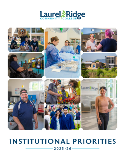 Cover of Institutional Priorities booklet with images of students and campus