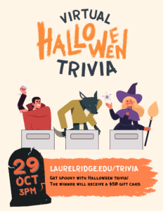Virtual Halloween Trivia flyer
