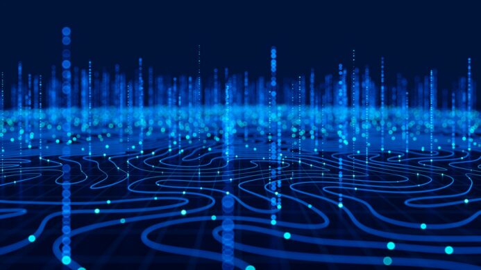 an abstract blue computer circuit board background image